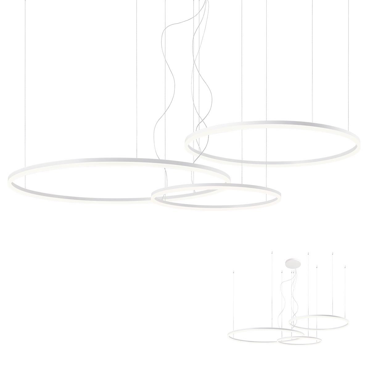 ORBIT SU LED 163W 3000K D1000+800+600 SAND WHITE -DALI