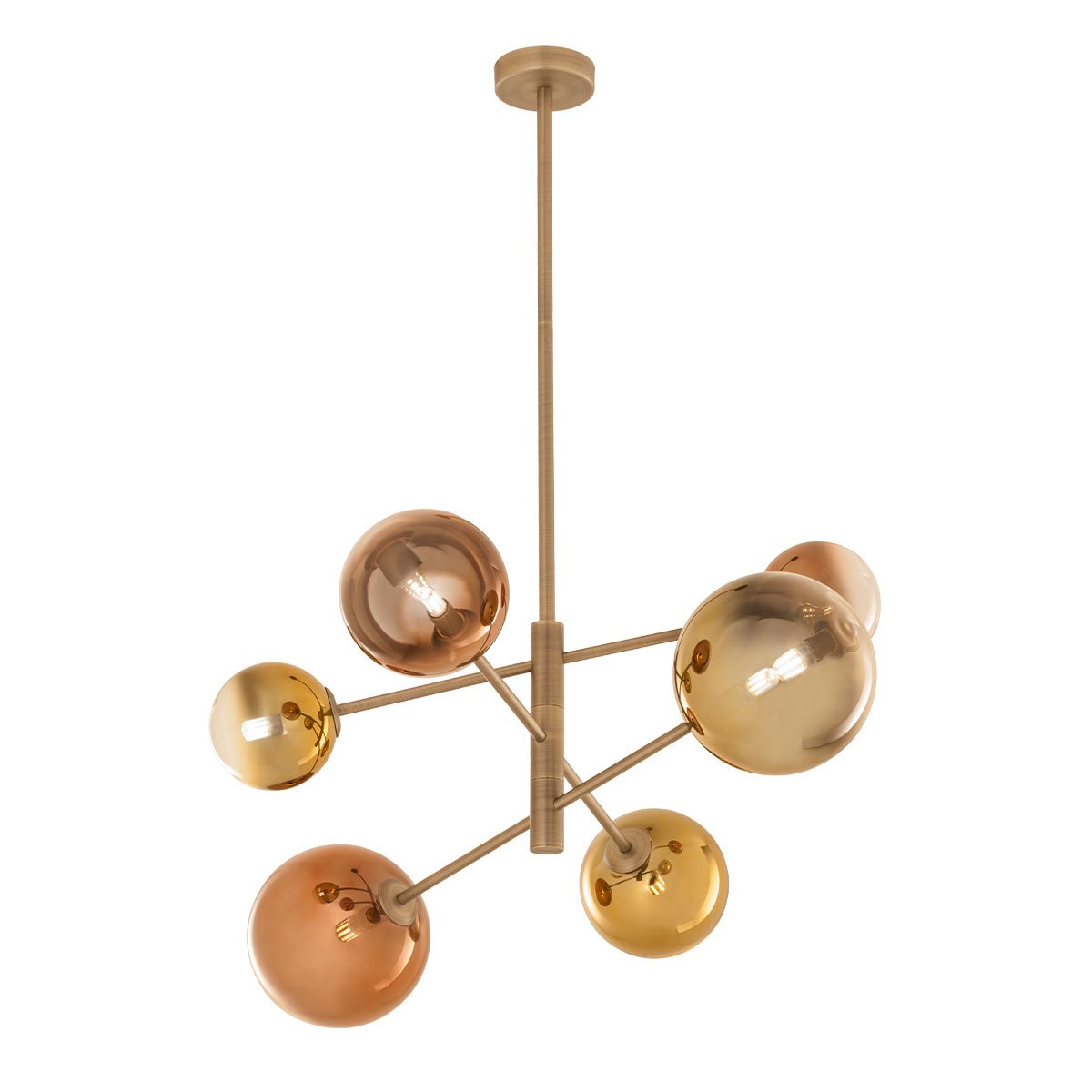 ROY SU 6X10W G9 MATT BRASS/GOLD+COFFEE IP20
