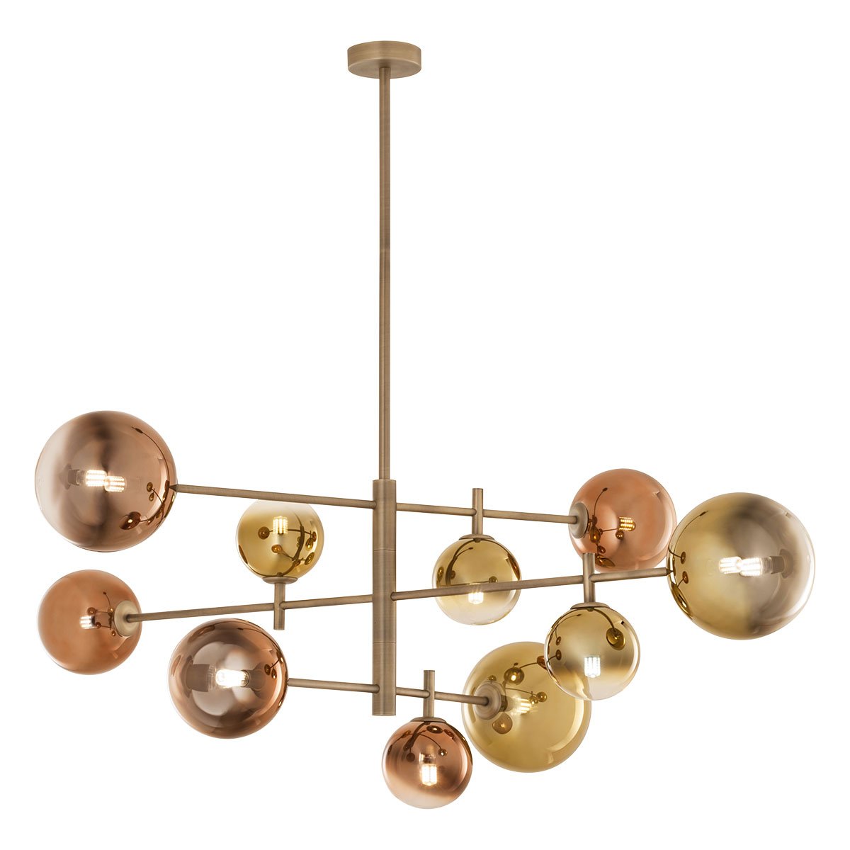 ROY SU 10X10W G9 MATT BRASS/ GOLD+COFFEE IP20