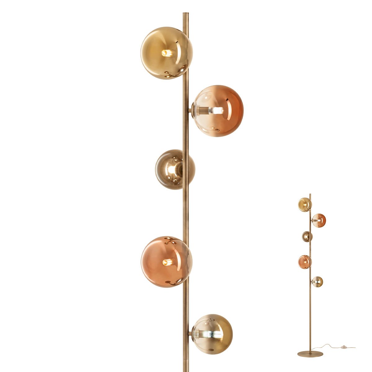 ROY LAMP 5X10W G9 MATT BRASS/GOLD+COFFEE IP20