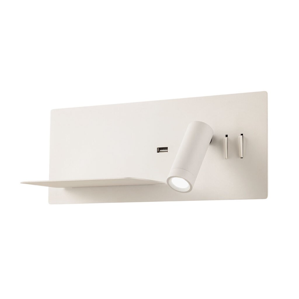 BROOK AP LED 1x8W+1x3W USB 3000K LEFT WH