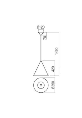 KONOS SU 1x42W E27 D350 MBK