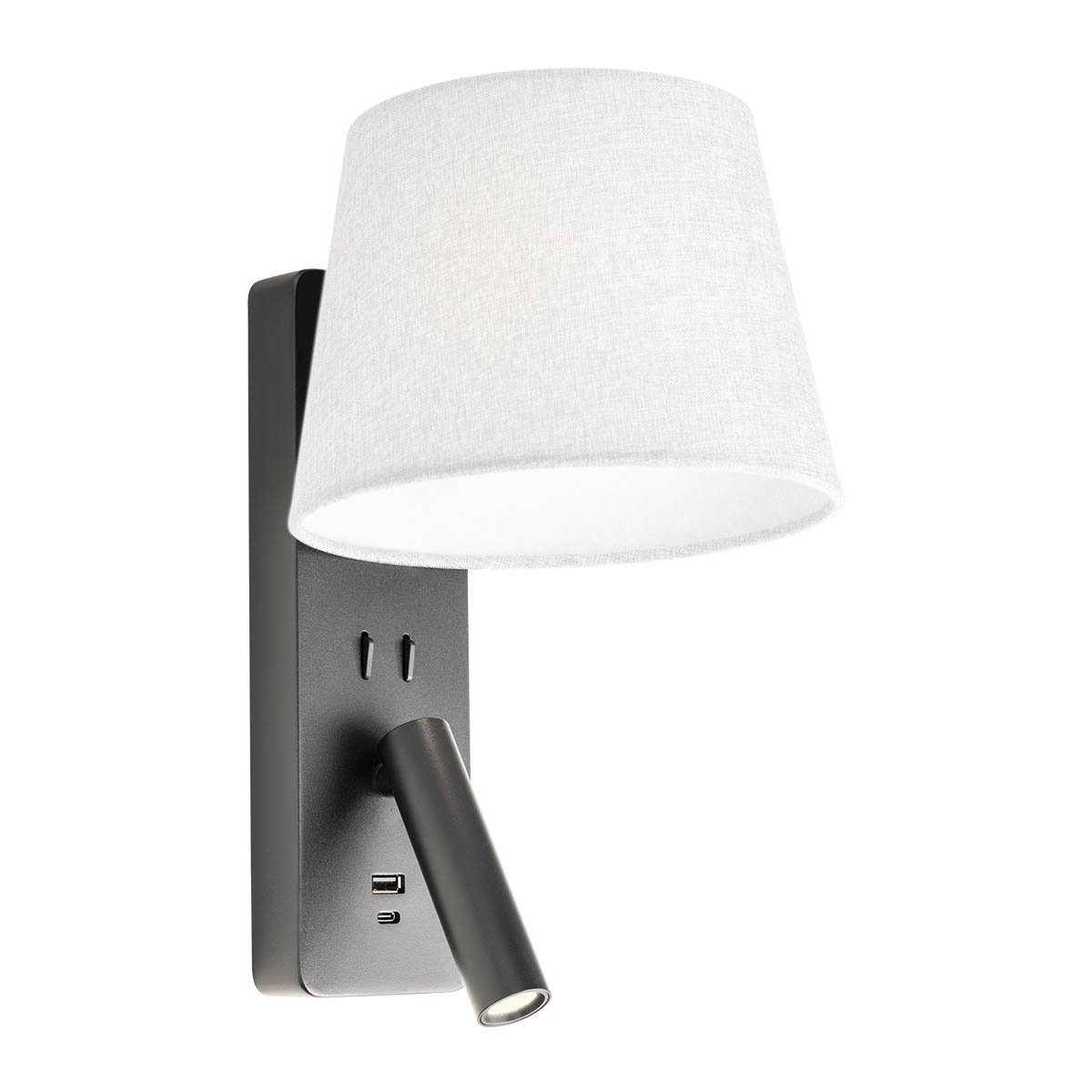 NEMIA STRUCTURA  AP LED 1x3W E27 USB 3000K BK